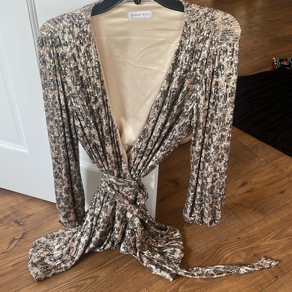 Gianni Bini Cat print sparkly dress size XL